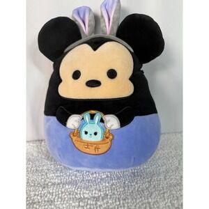 Disney‎ Squishmallows Mickey Mouse Easter Bunny Basket Plush Kids 10"